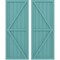 Ekena Millwork Americraft 6-Board Wood 2 Equal Panel Frmd Board-n-Batten Shutters w/Dbl Z-Bar, ARW102BF621X77PTH, PR ARW102BF621X77PTH - alternate 1